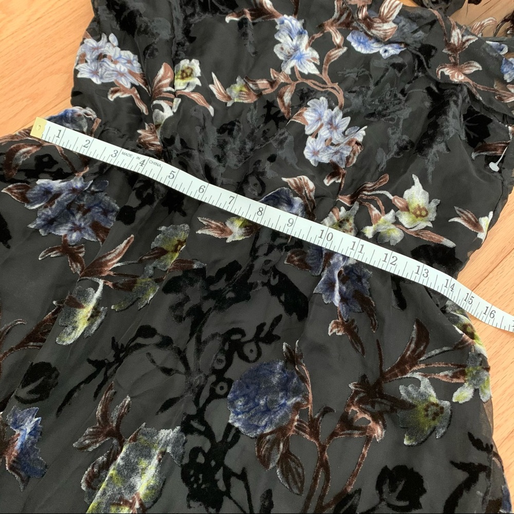 ABS Dark Floral Velvet Whimsy Goth Dress - Picture 9 of 11